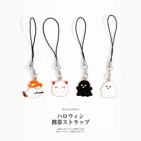 Colgantes de Aleación de Dibujos Animados de Halloween Navidad Fantasma Calabaza Gato para DIY Cordón Teléfono Llavero Regalo Decoración