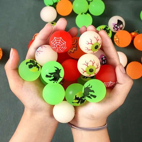 Halloween Lichtgevend in het Donker Stuiterbal Rubber Elastische Springbal Pompoen Heks Spinnenweb Ontwerp Voor Kinderen Feest Cadeau