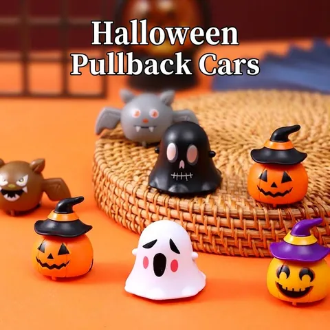 Mini Macchinine Giocattolo a Ritorno di Halloween Modelli di Fantasma Zucca Pipistrello per Bambini Bomboniere Decorazioni Natalizie Veicoli in Plastica