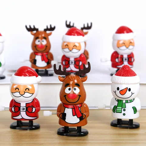 Weihnachten Aufziehspielzeug Springende Spielzeug Kunststoff Mechanische Weihnachtsmann Schneemann Rentier Für Party Mitgebsel Kinder Geschenke