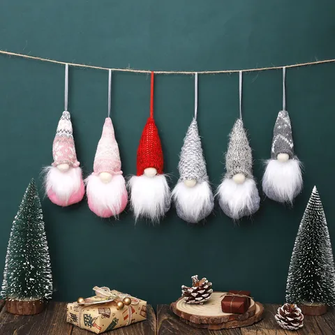 Weihnachtswichtel Plüsch Hängeornamente Gestrickte Schwedische Tomte Gonk Baumschmuck Feiertag Haus Party Deko