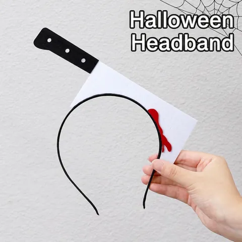 Realistic Bloody Cleaver Headband Halloween Spoof Acrylic Knife Hair Band For Cosplay Party Decoration Props Women Accessories
