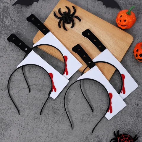 Realistic Bloody Cleaver Headband Halloween Spoof Acrylic Knife Hair Band For Cosplay Party Decoration Props Women Accessories