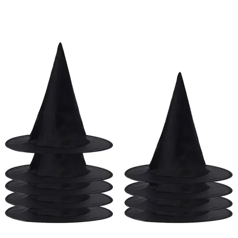 Halloween Schwarz Oxford-Gewebe Hexenhut Spitzer Zaubererhut Für Party Cosplay Maskerade Aufführung Kostüm Requisiten Zubehör