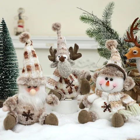 Weihnachten Gestrickte Gnom Schneemann Rentier Plüsch Ornamente Hängende Dekorationen Für Weihnachtsbaum Feiertag Haus Deko