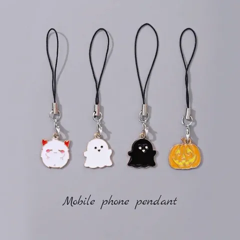 Colgantes de Aleación de Dibujos Animados de Halloween Navidad Fantasma Calabaza Gato para DIY Cordón Teléfono Llavero Regalo Decoración