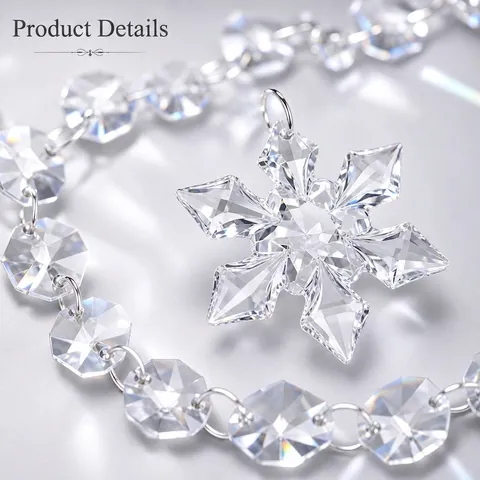 Transparent Plastic Christmas Tree Hanging Ornaments Faceted Snowflake Icicle Heart Crystal Style Pendants For Holiday Wedding Decor