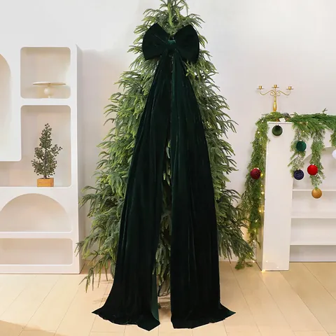 Oversized Velvet Christmas Bow Tree Topper Large Wine Red Ribbon Bow For Christmas Tree Decorations Store Window Party Decor