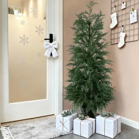 Artificial Cypress Christmas Tree Tabletop Ornament PE Greenery For Indoor Outdoor Minimalist Holiday Home Decor Gift