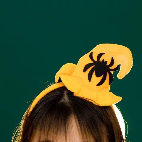 Diadema de Sombrero de Bruja de Halloween con Patrón de Calavera y Araña Aro para el Pelo para Fiesta Bar Festival Decoración Accesorio