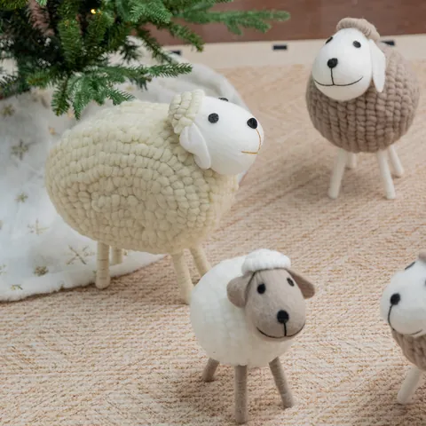Ornamento a Forma di Pecora in Feltro Nordico Fatto a Mano Pecora di Lana per la Decorazione del Soggiorno Regalo di Natale