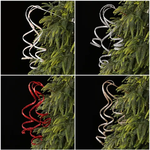 Glitter Christmas Picks Sprays DIY Christmas Tree Decoration Props Spiral Branch Artificial Sequin Picks For Holiday Party Home Decor
