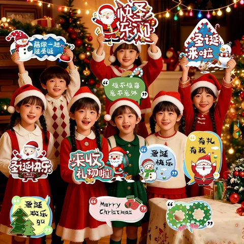 Christmas KT Board Handheld Photo Props Road Guide Sign Santa Snowman Large Floor Standing Decoration For Party Home Atmosphere Layout