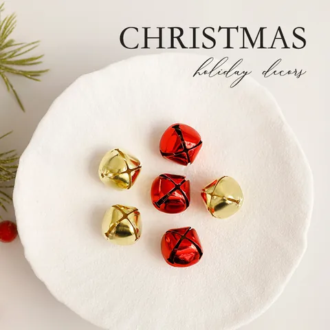 Metal Christmas Tree Bell Ornaments Gold Red Cross Pattern Bells for Xmas Holiday Party Decorations Hanging Pendant Decor