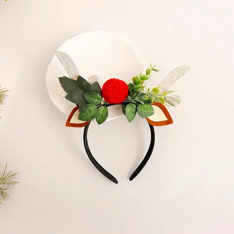 Christmas DIY Decoration Set Antler Headbands Glitter Butterfly Ornaments Forest Style Reindeer Hair Accessories For Xmas Party Decor Gift