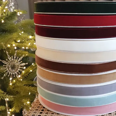 Fluweel Kerstlint Effen Kleur Stof Lint Voor Kerstboom Decoratie Cadeauverpakking DIY Ambachten Scène Layout Decor