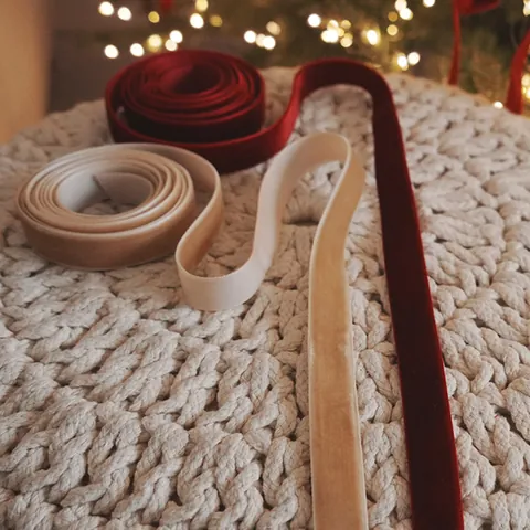 Eleganter Weihnachts Samtband Dekorativer Stoffbesatz Für Baumschmuck Und Geschenkverpackung DIY Handwerk Partyzubehör