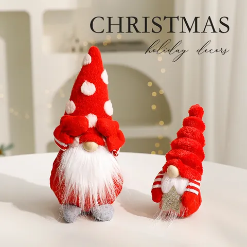 Kerst Gewei Kabouter Decoraties Gezichtsloze Pop Pluche Bos Oude Man Stof Vilt Kerst Tafel Decor Vakantie Cadeau