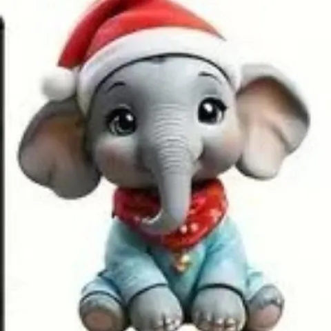 Acrylic Christmas Animal Hanging Ornament Flat Xmas Tree Decoration With Santa Hat Cartoon Holiday Decor For Home Party