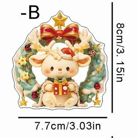 Creative Cartoon Christmas Acrylic Pendant Keychain Cute Santa Claus Snowman Reindeer Backpack Hanging Decoration Xmas Gift