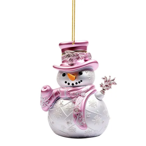 Christmas Snowman Acrylic Pendant Festive Cartoon Snowman Hanging Ornament For Christmas Tree Decoration Backpack Charm Accessories