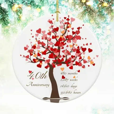 Round Acrylic Christmas Tree Ornaments Hanging Pendant Decorative Gift For First Christmas Anniversary Teachers Friends Family