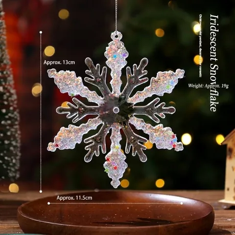 Acrylic Christmas Tree Hanging Ornaments Glitter Snowflake Elk Angel Butterfly Rose Gold Clear Xmas Party Home Decor