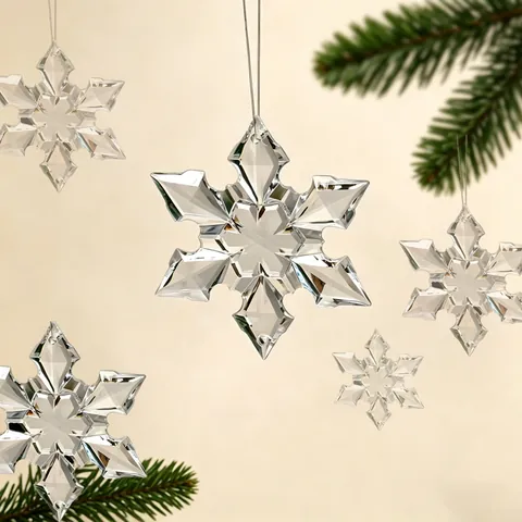 Heldere Acryl Ruitvormige Sneeuwvlok Hanger Hangend Ornament Voor Kerstboom Bruiloft Feest Decoratie Imitatie Kristal Hanger