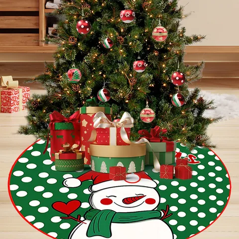 Elegant Christmas Tree Skirt Bronzing Velvet Round Base Cover Decoration For Holiday Party Home Ornament Festive Pattern