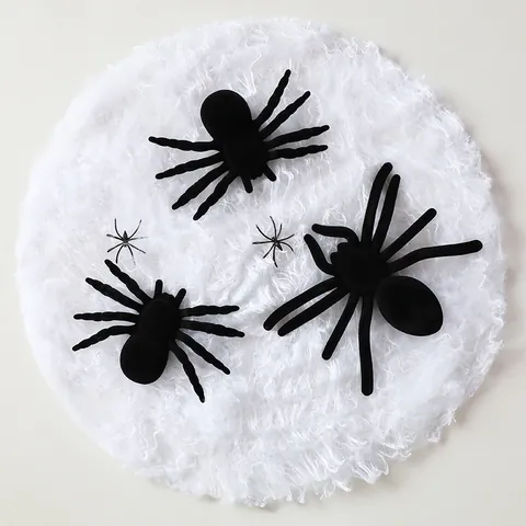Décoration Araignée en Peluche Réaliste Halloween Araignée Géante Noire Floconnée Jouet de Farce pour Fête Maison Décor