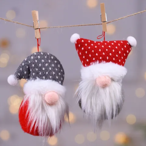 Gnomo Ángel de Navidad Adornos de Peluche Muñeca Sin Cara Nórdica Decoraciones Colgantes Para Árbol de Navidad Fiesta de Hogar