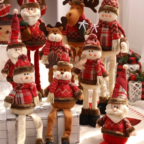 Natale Babbo Natale Renna Pupazzo di Neve Peluche Bambola Ornamenti Interni Desktop Tavolo Decor Per Festival Di Natale Casa Festa Vacanza Decorazione