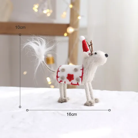 Vilt Kerst Alpaca Eland Sneeuwpop Oude Man Pop Bureau Ornament Feestelijke Vakantie Partij Huisdecoratie