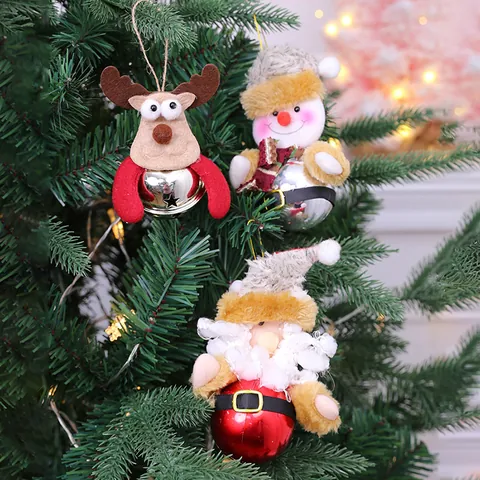 Kerstboom Hangende Ornamenten Pluche Kerstman Sneeuwman Rendier Pop Feest Party Decor Festieve Hanger