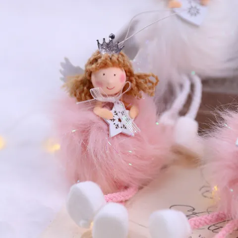 Muñeca Ángel de Peluche Navideña Gnomo Adornos Colgantes Colgante de Tela para Decoración de Árbol de Navidad Regalo