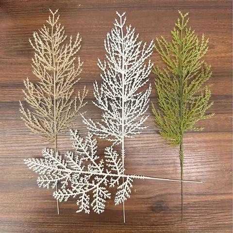 Artificial Christmas Pine Branches Faux Cypress Leaves Christmas Tree DIY Decoration Stems Greenery For Festive Party Home Decor