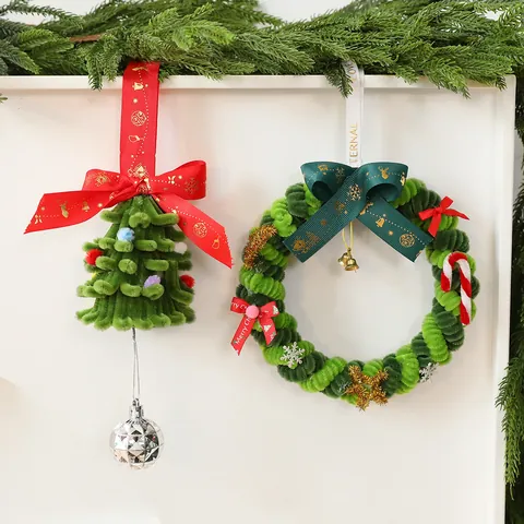 Decorazione per Albero di Natale in Velluto Fatto a Mano Fai-da-te Ornamento Natalizio per Scrivania Casa Festa Regalo