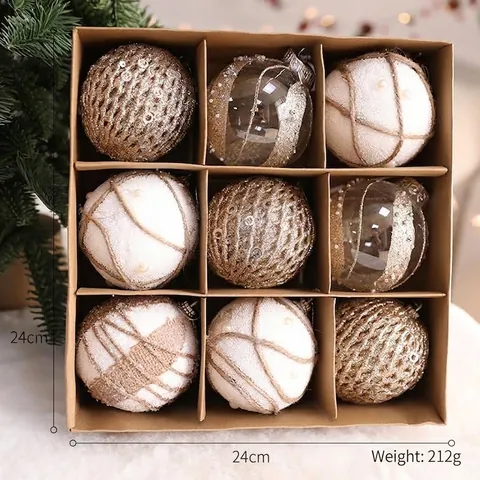 Shatterproof Christmas Ornaments Ball Set Glitter Matte Shiny Xmas Tree Hanging Decorative Baubles For Holiday Party Home Decor