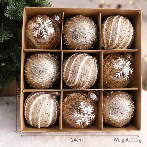Shatterproof Christmas Ornaments Ball Set Glitter Matte Shiny Xmas Tree Hanging Decorative Baubles For Holiday Party Home Decor