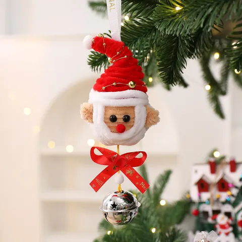 Creative Handmade Pipe Cleaner Santa Claus Hanging Ornament Festive Christmas Tree Garland Decoration Xmas Party DIY Ornament