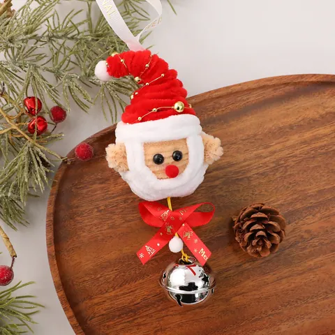 Creative Handmade Pipe Cleaner Santa Claus Hanging Ornament Festive Christmas Tree Garland Decoration Xmas Party DIY Ornament