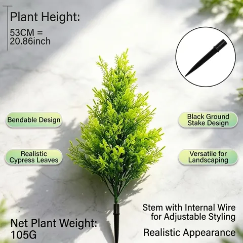Branche de Cyprès Pin Artificiel Bonsaï Plastique Aiguille de Pin Décoration de Noël pour Jardin Intérieur Maison Aménagement Paysager