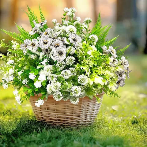Fiori Artificiali Finta Gipsofila Eucalipto Fiore di Seta Viola Fascio Per Matrimonio Giardino Esterno Decorazione Casa Composizione Floreale