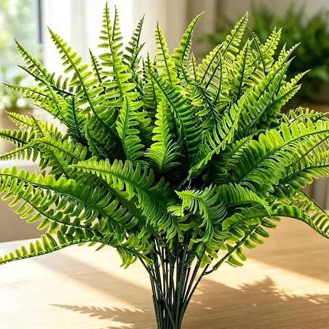 High Quality Artificial Boston Fern Bush Faux Greenery Plastic Persian Grass Leaves Spray For Home Wedding Party Decor