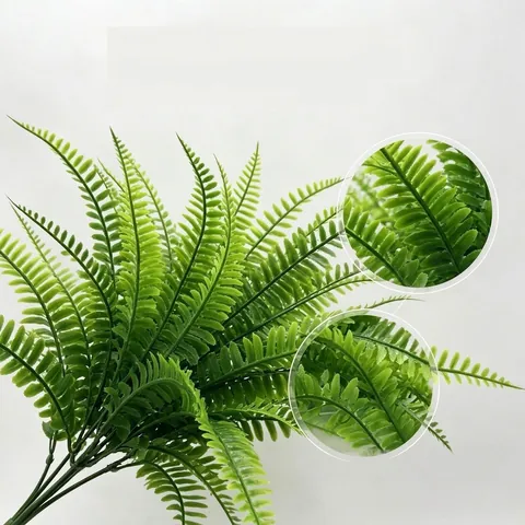 High Quality Artificial Boston Fern Bush Faux Greenery Plastic Persian Grass Leaves Spray For Home Wedding Party Decor