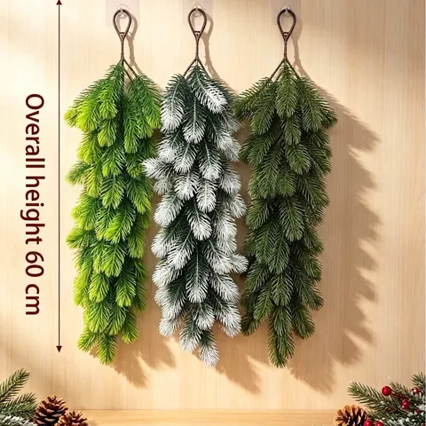 Künstliche Weihnachts Kiefernnadel Rote Beere Wandbehang Dekor Realistisches Wintergrün Girlande Haus Feiertag Dekoration Plastik