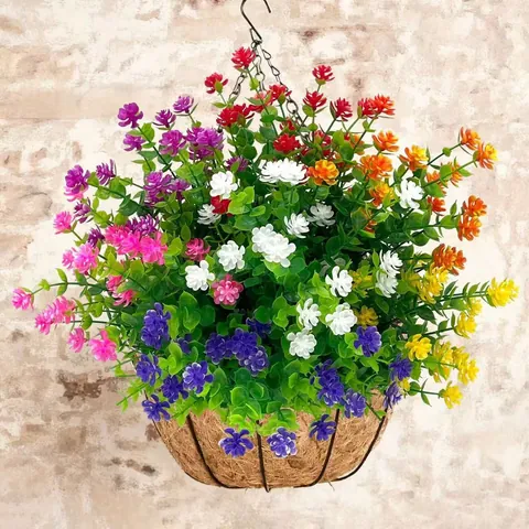 Bouquet di Eucalipto Camelie Violette Artificiali Fiori Finti in Raso Plastica Decorazione Casa Giardino Matrimonio Festa