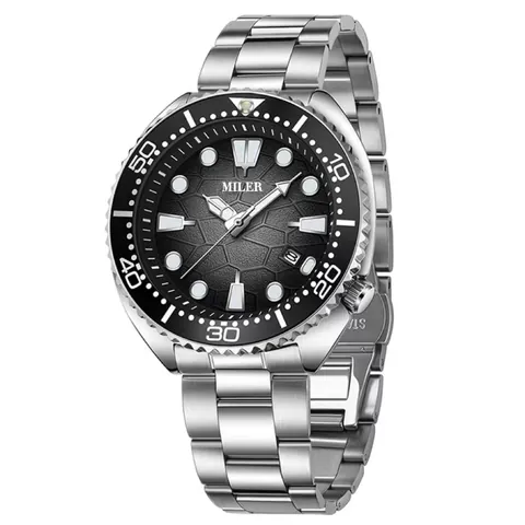 Luxury Men's Business Quartz Watch Luminous Date Display Stainless Steel Band Honeycomb Dial Rotating Bezel Fashion Wristwatch