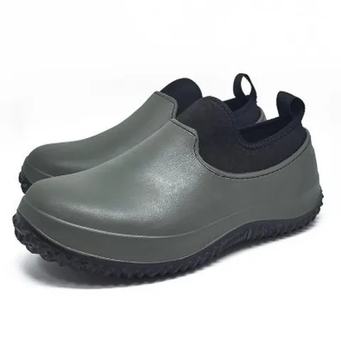 Men Large Size Waterproof Non-Slip Work Shoes Kitchen Chef Rain Boots Car Wash Durable Slip-On Protective Footwear