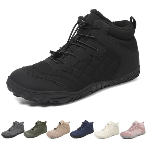 Winter Outdoor Schneestiefel Für Damen Herren Warm Plüsch Gefüttert Wanderschuhe Wasserdicht Kunstleder Gesteppte Stiefeletten
